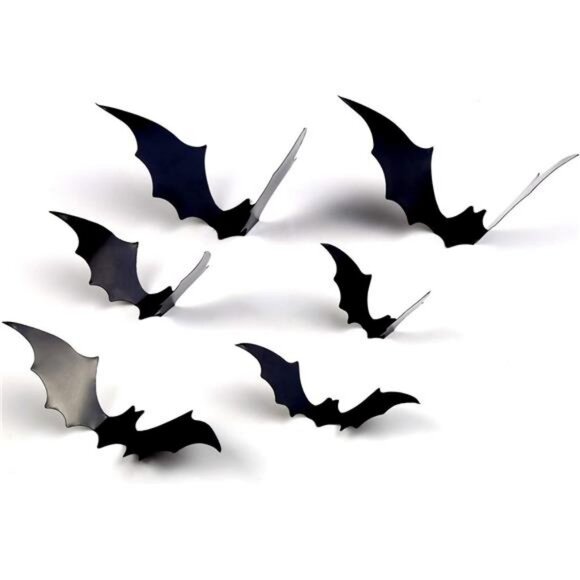Bats Wall Decor, 120 Pcs 3D Bat Halloween Decoration Stickers for Home - Picture 5 of 7